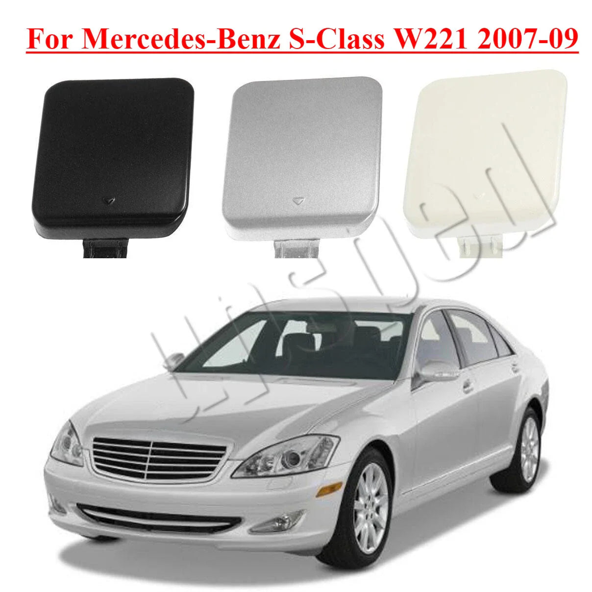 Front Bumper Tow Hook Hole Eye Cover Cap for Mercedes-Benz S-Class (2007–2009)