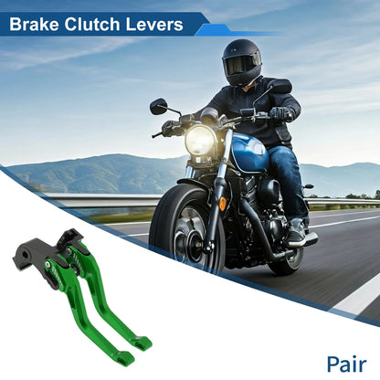 Adjustable Short Brake Clutch Levers for Kawasaki ZX6R (2000–2023) - Green