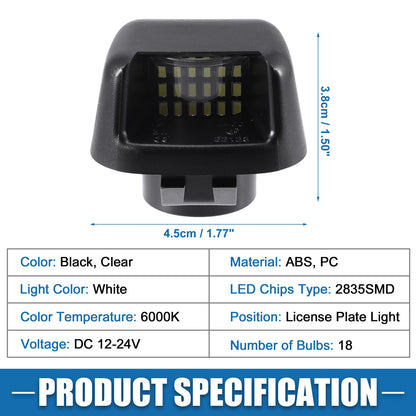 Pair 6000K White LED License Plate Light Assembly 2835SMD for Nissan Frontier (2005–2023)