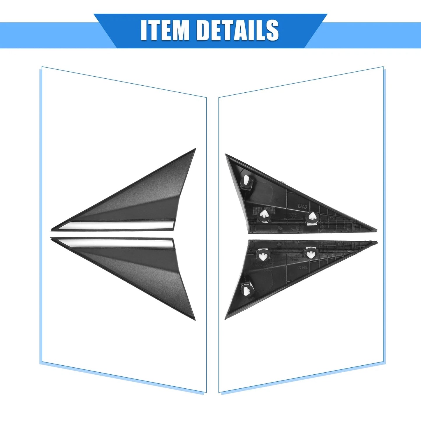 2 x Left Right Mirror Corner Triangle Covers for Hyundai Elantra (2014-2016)