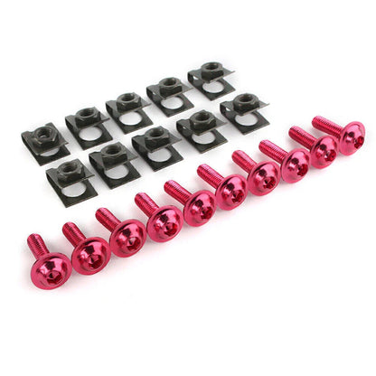 10 x M6 Body Fairing Bolts Fastener Clips for Universal Fit Scooter BLACK