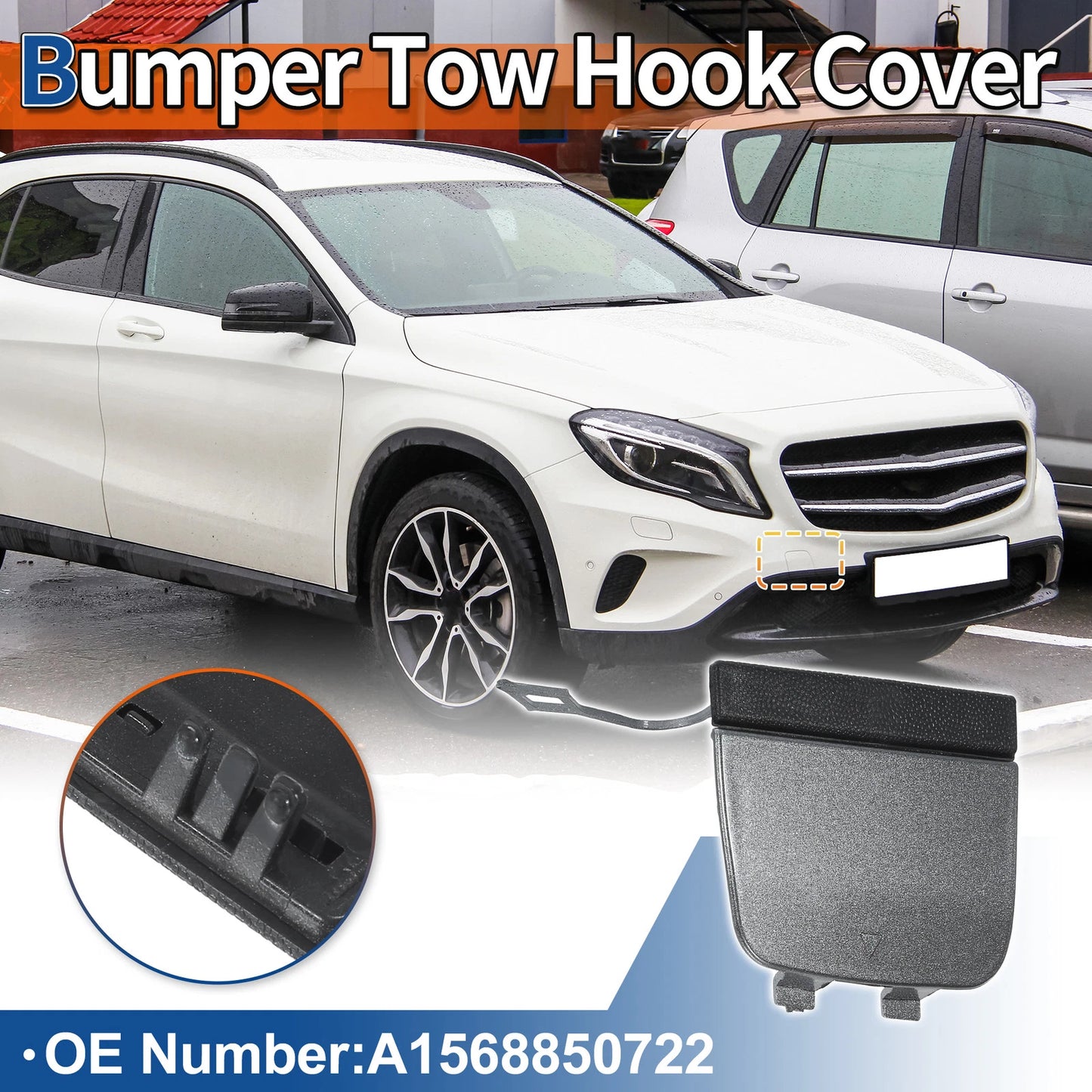 Tow Hook Cover for Mercedes-Benz GLA X156 (2014–2020) No.A1568850722 Gray