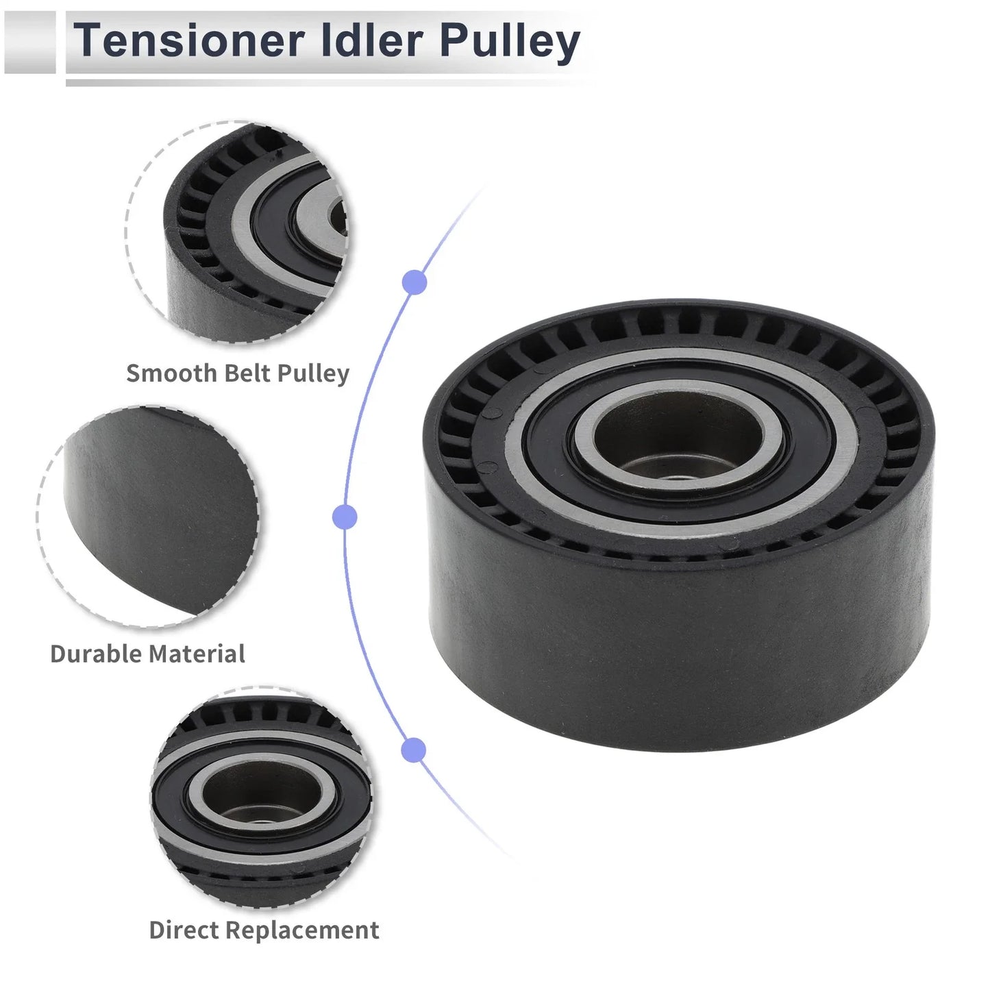 Drive Belt Idler Pulley for Mercedes-Benz C-Class (2017-2023) Black