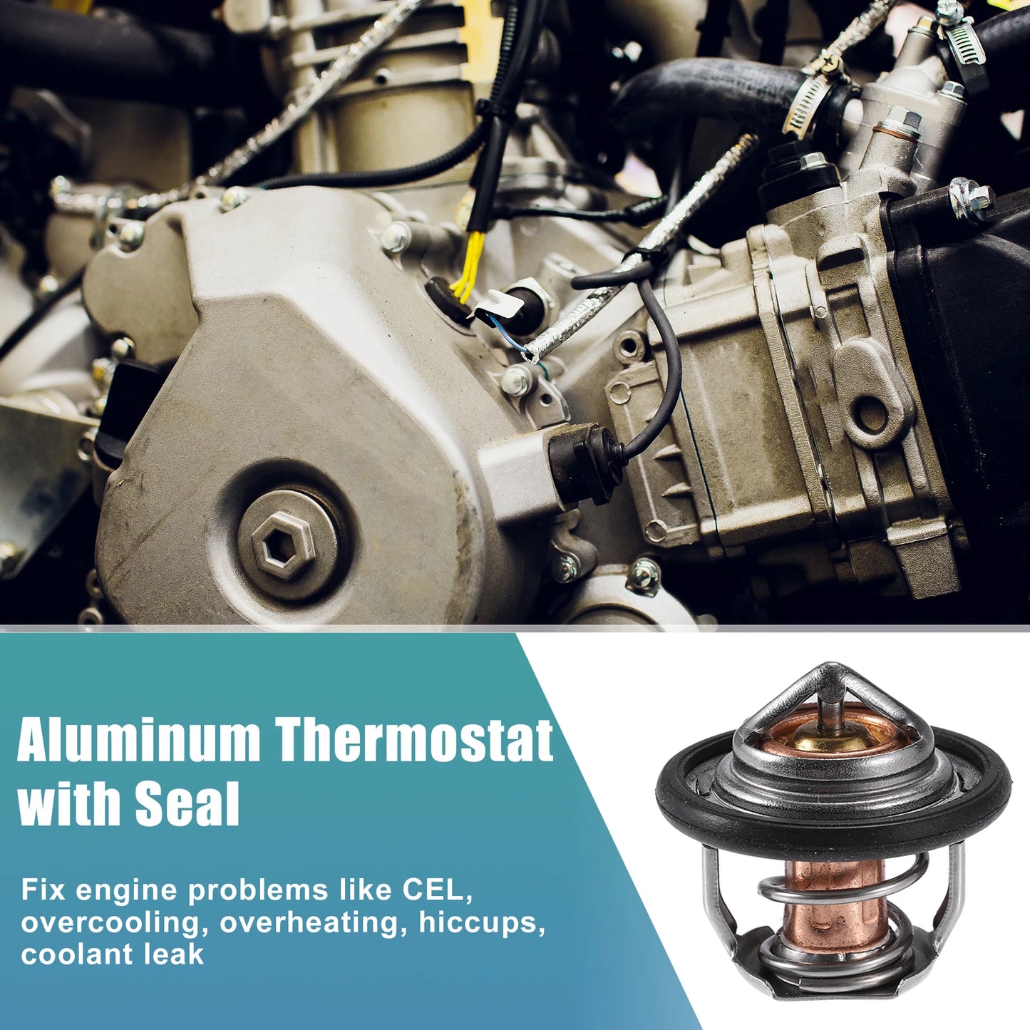Aluminum UTV Cooling Thermostat w/ Gasket 180F for Polaris Ranger Sportsman