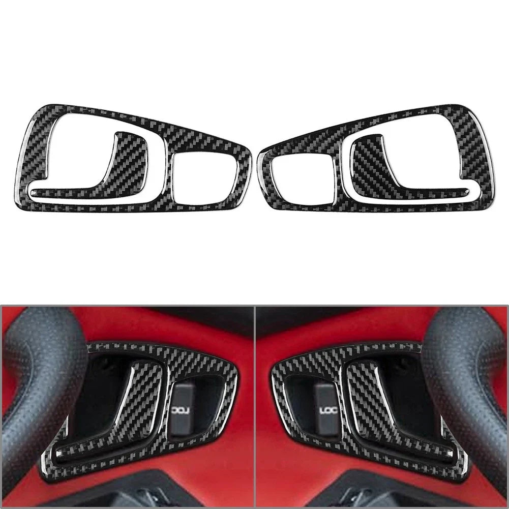 Carbon Fiber Black Interior Door Handle Cover Trim for Honda S2000 (2004-2009)
