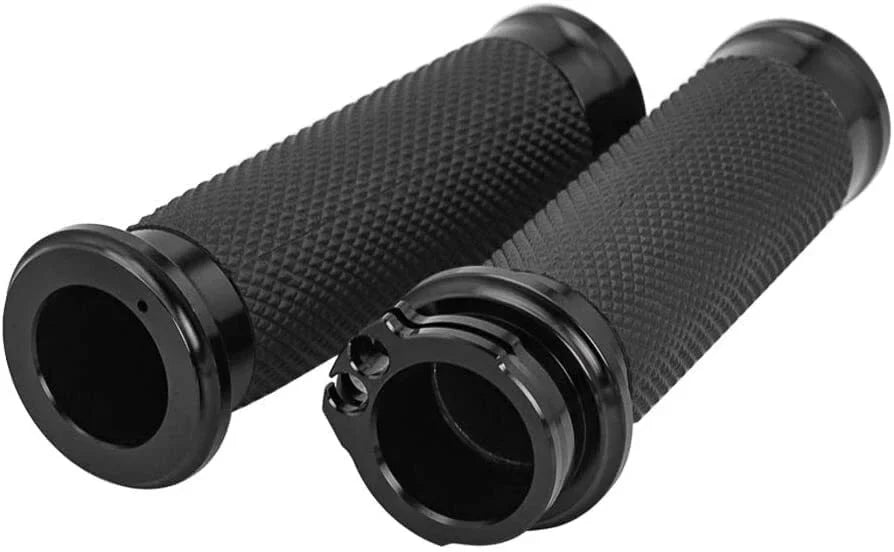 Black 1" Motorcycle Hand Grips for Harley Sportster, Touring, Dyna, Softail