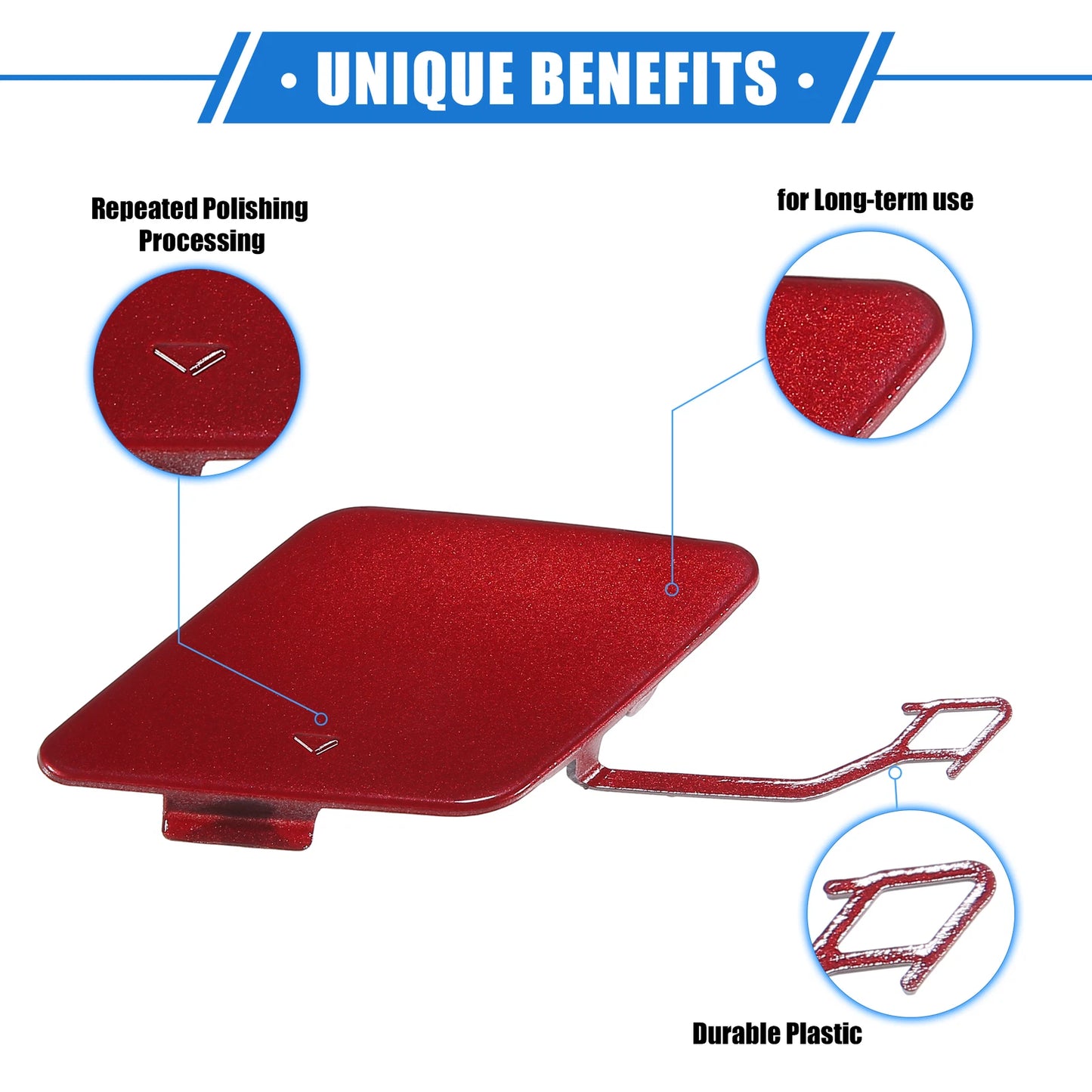 Tow Hook Eye Hole Cover Cap for BMW 3 F30 (2012–2015) Red