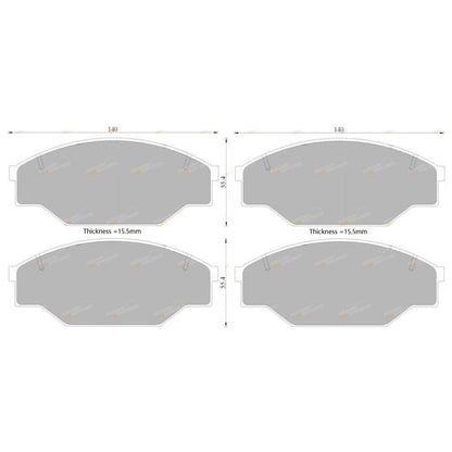 Set of 4 Brembo Front Disc Brake Pads for Toyota Dyna (1985–1988)