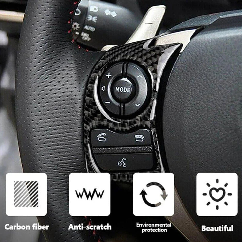 Carbon Fiber Steering Wheel Button Trims for 2014-2017 Lexus IS250 IS300 IS350