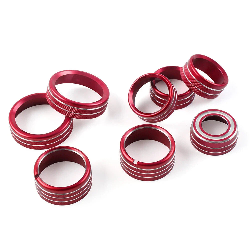 8x Air Conditioner Switch Knob Trim Red for Chevrolet Silverado (2014-2018)