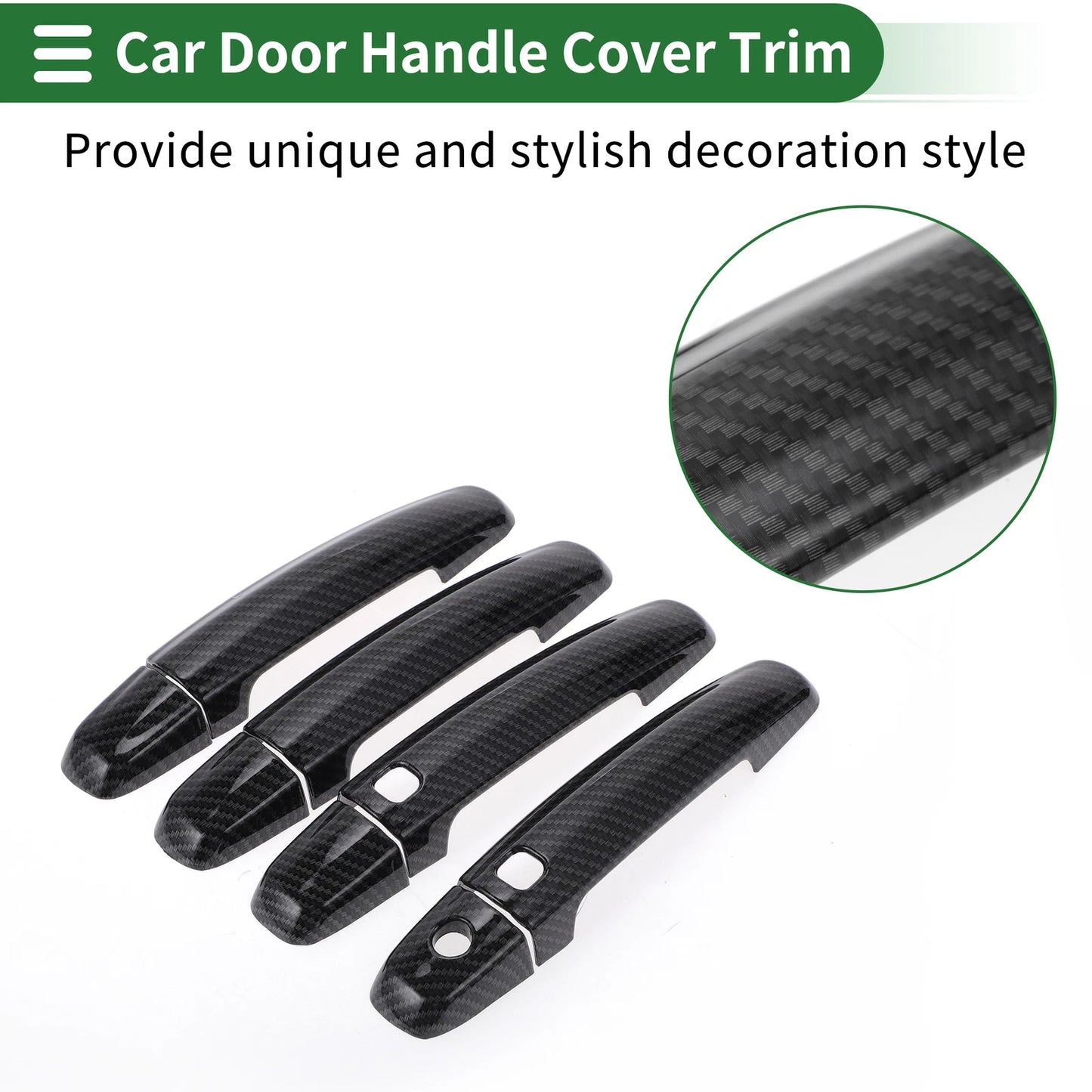 Car Door Handle Cover Trim for Suzuki Swift Vitara S-CROSS (Carbon Fiber)