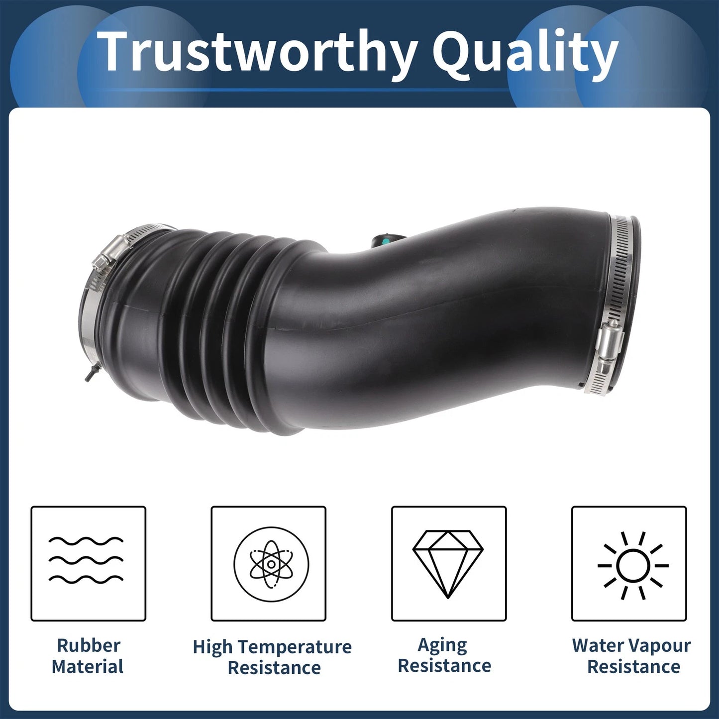 Engine Air Intake Hose for Ford F-250 (No. 696324) Rubber Clamp