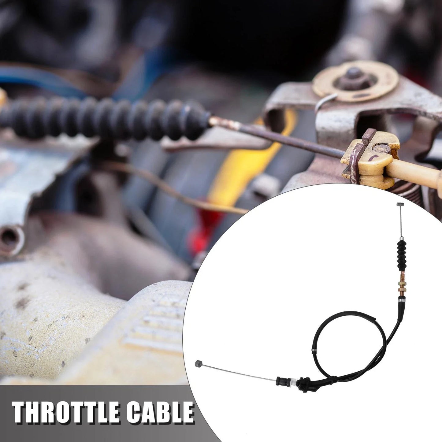 Throttle Cable for Honda Civic B16A 1992-2000 - Black Replacement 2 x Cables