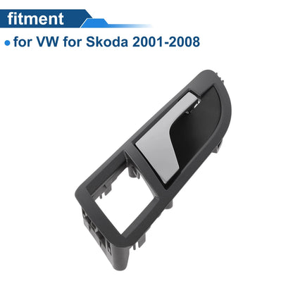 Front Passenger Side Interior Door Handle for VW Skoda (2001–2008) Gray Chrome