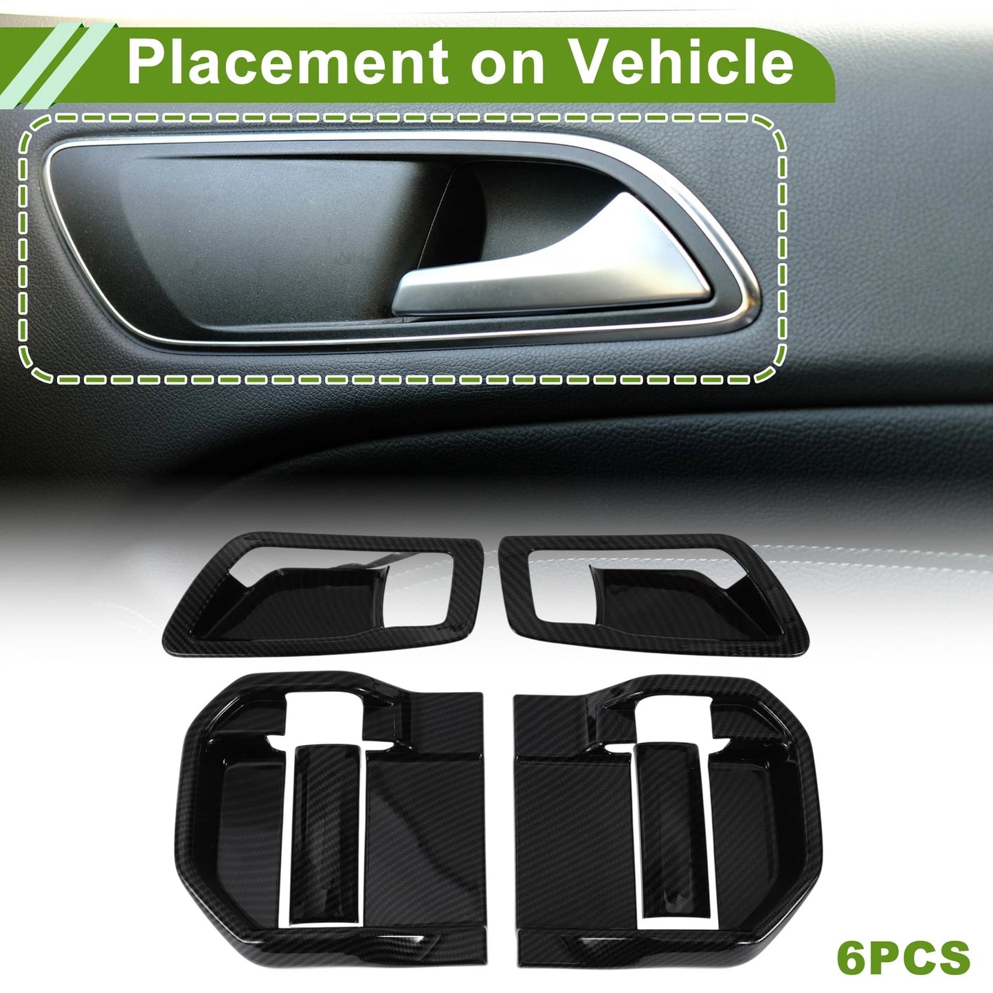 Set of 6 Interior Door Handle Bowl Cover Trim for Toyota Sienna (2021–2024)