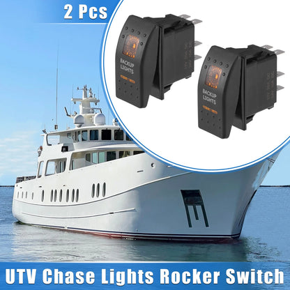 2X 5 Pin LED Backup Light Switch for Car (20A/12V, 10A/24V)