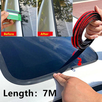 Windshield Roof Seal - 7M*14CM - Noise Insulation Rubber Strip Sticker for Car