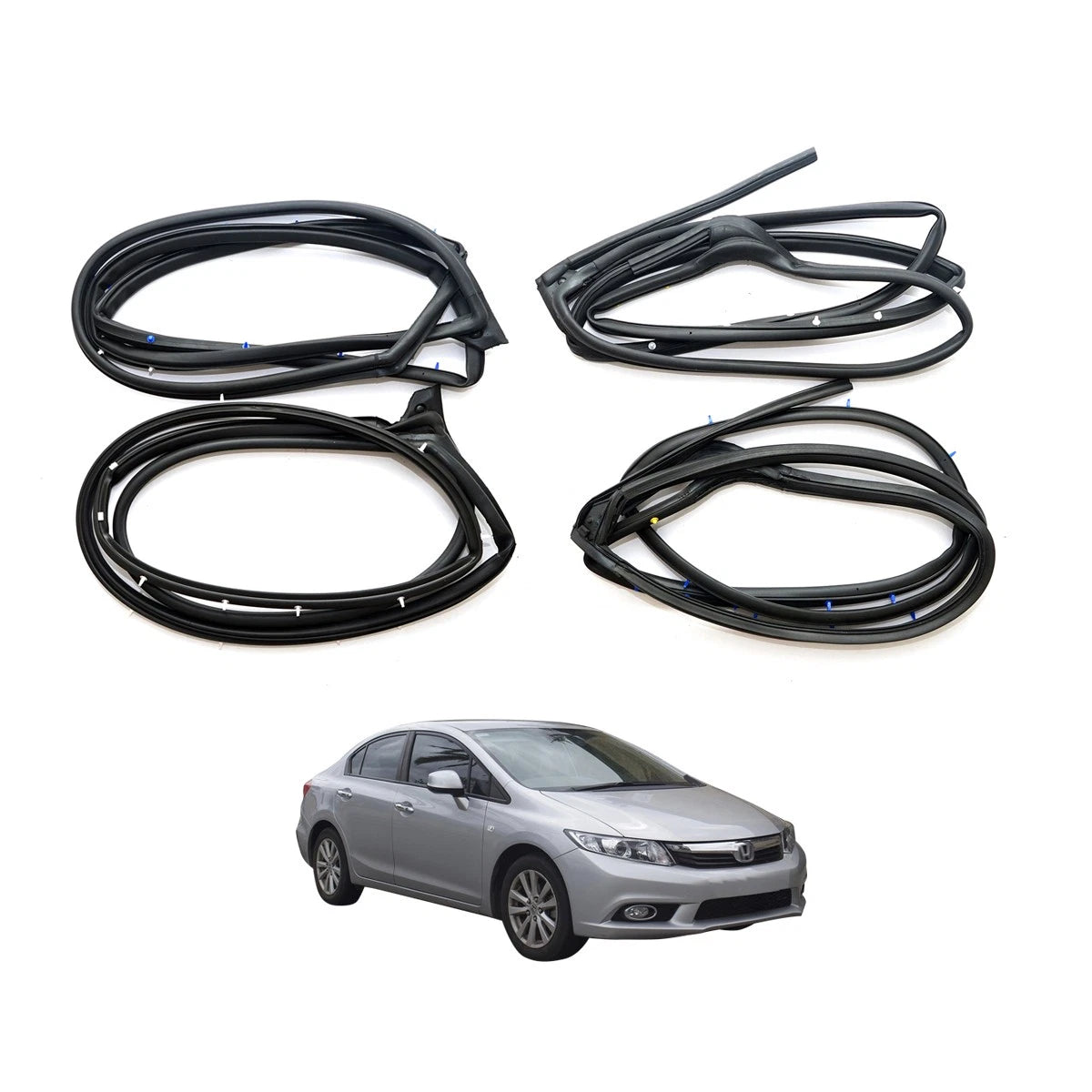 Set of 4 Weatherstrip Rubber for Honda Civic 4D (2012–2015)