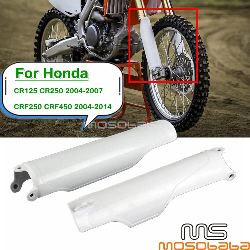 White Race Fork Guards for Honda CR125 CR250 CRF250 CRF450 CRF250R
