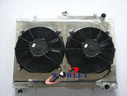 52mm Aluminum Radiator with Shroud and Fans for Skyline R33 R34 GTR GTST (1995–2002)