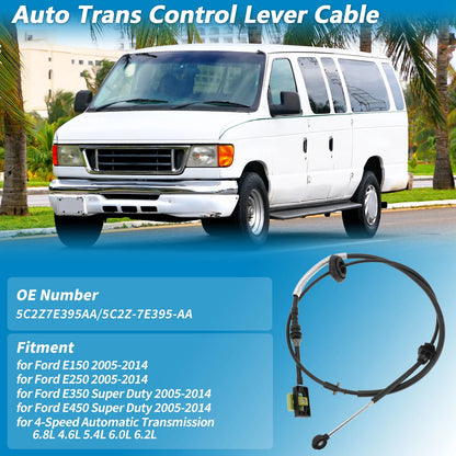 Auto Trans Gear Shift Cable for Ford E150 E250 E350 E450 (2005–2014)