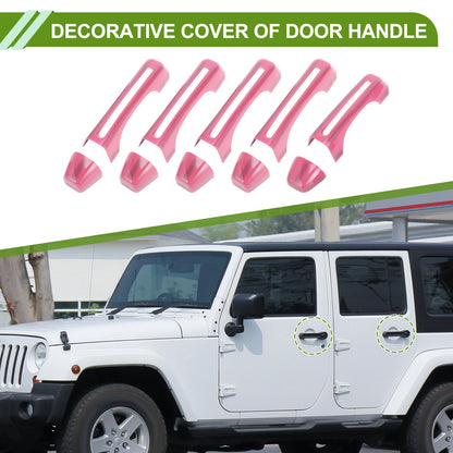 Set of 1 Decorative Door Handle Cover for Jeep Wrangler JL JLU (2018–2022) Pink ABS