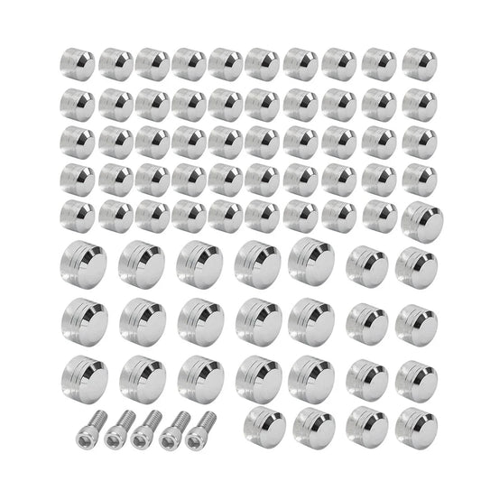 75X Chrome Engine Bolt Caps for Harley Touring Road King Street Glide (07-16)