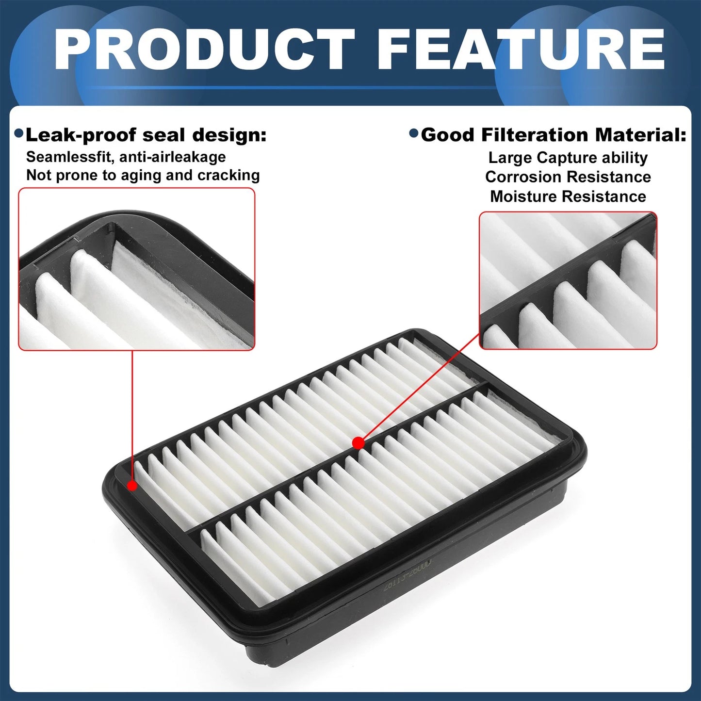 Engine Air Filter No. 2811326000 for Hyundai Santa Fe 2.4L 2.7L (2001–2006)