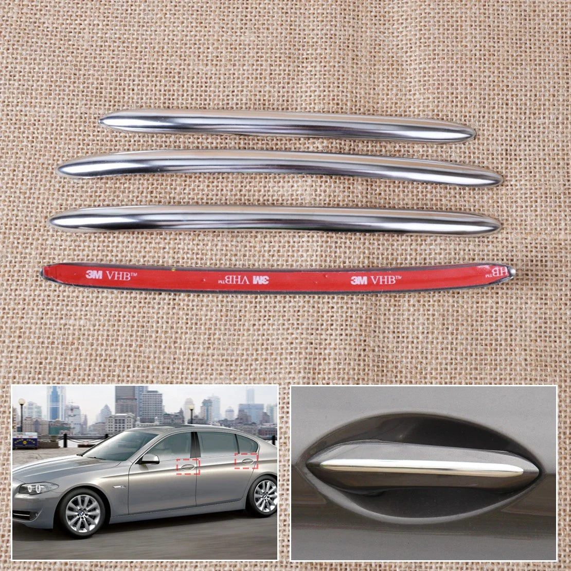 4X Stainless Steel Door Handle Trims for BMW 5 Series 528 F10 F11 F18 (2010-2017)