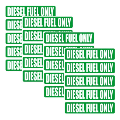 Set of 20 Diesel Fuel Only Stickers for Fuel Door