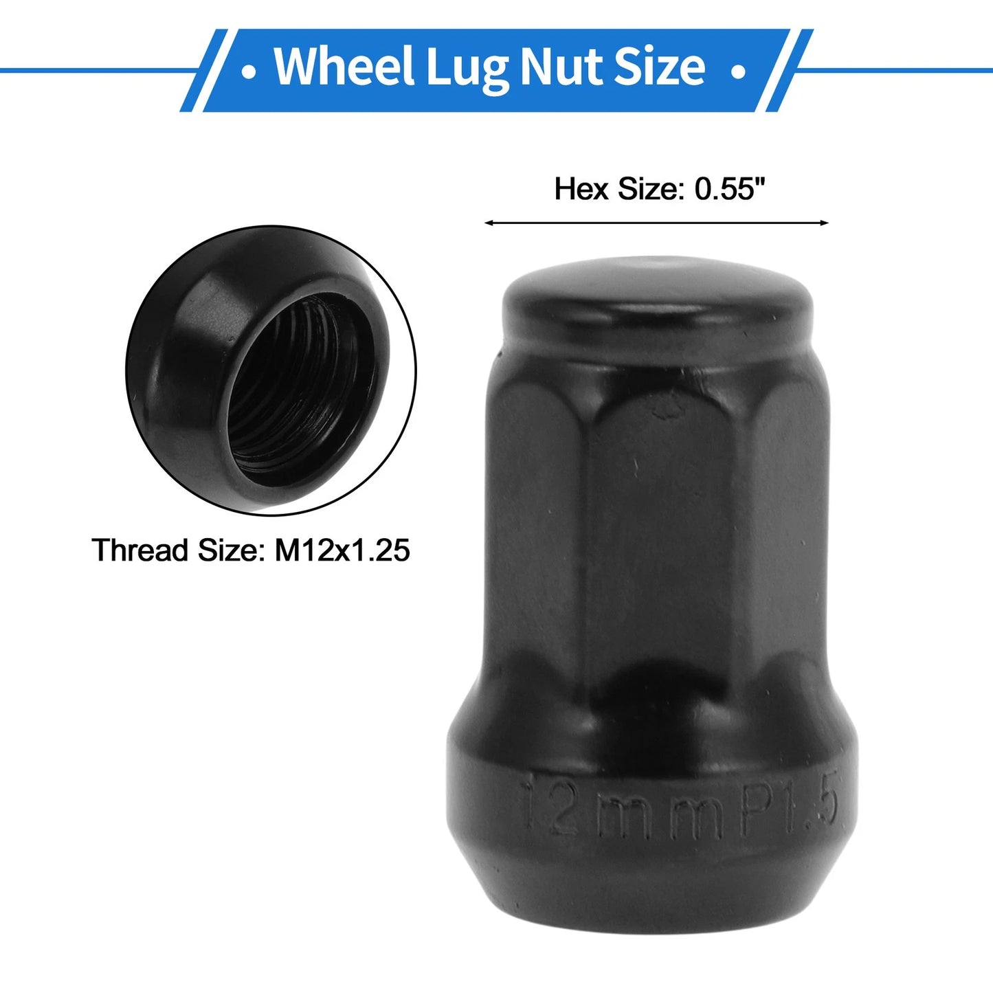 17 Pcs M12x1.25 Wheel Lug Nuts for Polaris RZR 4 XP 900 (1985–2023)