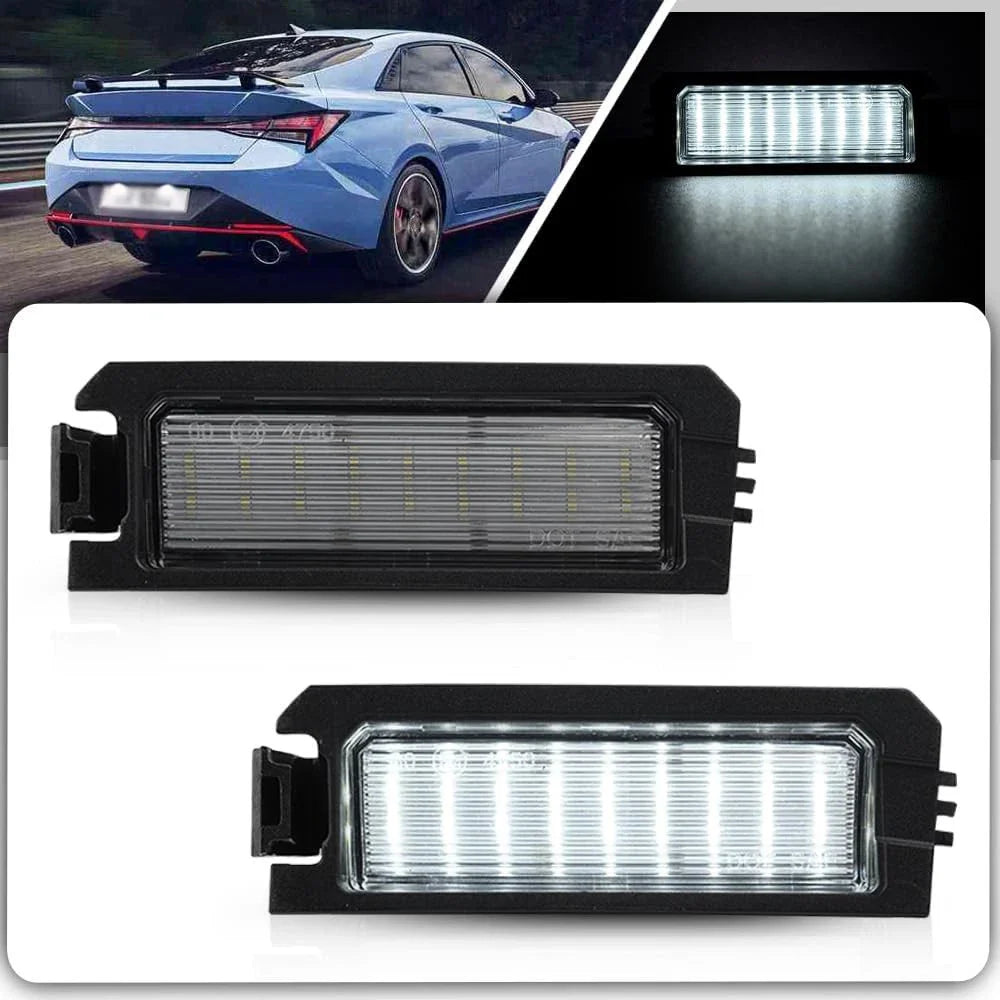 White LED Rear License Plate Lights for Hyundai Sonata Elantra Veloster K5