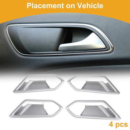Interior Door Handle Bowl Cover Trim for VW ID4X (2021–2022) Silver Tone