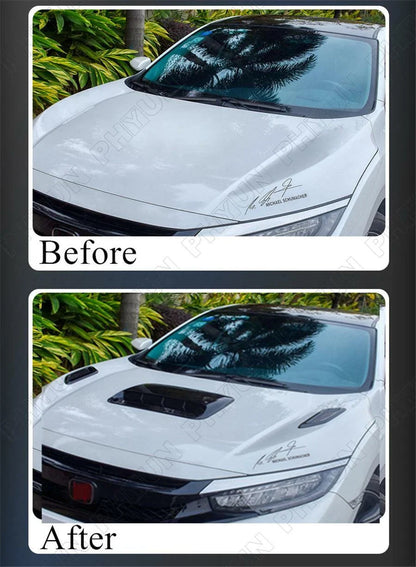 Carbon Fiber Look Air Flow Intake Hood Scoop Vent Cover for AU Car