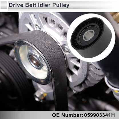 Drive Belt Idler Pulley for Porsche Cayenne (2010-2014) Black 1 x Piece