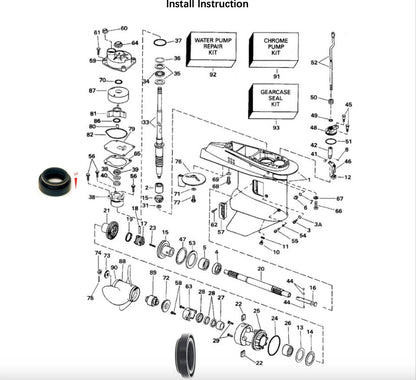 Lower Unit Seal Kit for Johnson/Evinrude Outboard 35-50 HP (Various Years)