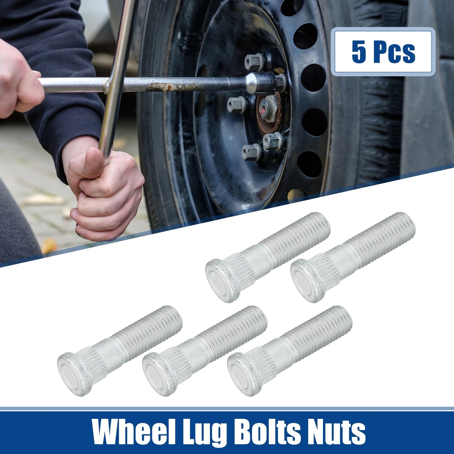 Set of 5 M12x1.5 Wheel Lug Bolts Nuts for Jaguar XJ8/XJR (2004–2009)