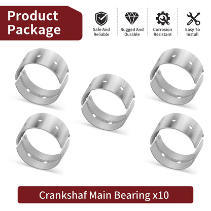 10 Crankshaft Main Bearings for Yamaha Waverunner (1997–2005)