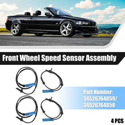 4pcs ABS Wheel Speed Sensor Front Left Right for BMW 325xi Base