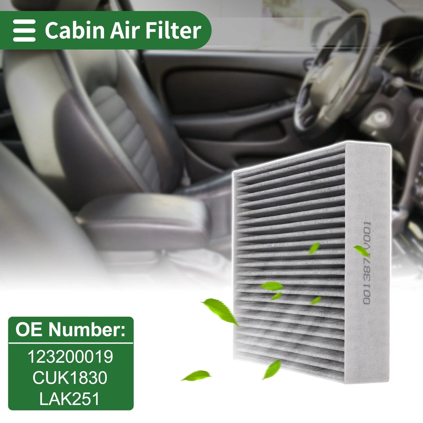 Cabin Air Filter for Mitsubishi Colt CZC Cabriolet (2004–2012) No.123200019