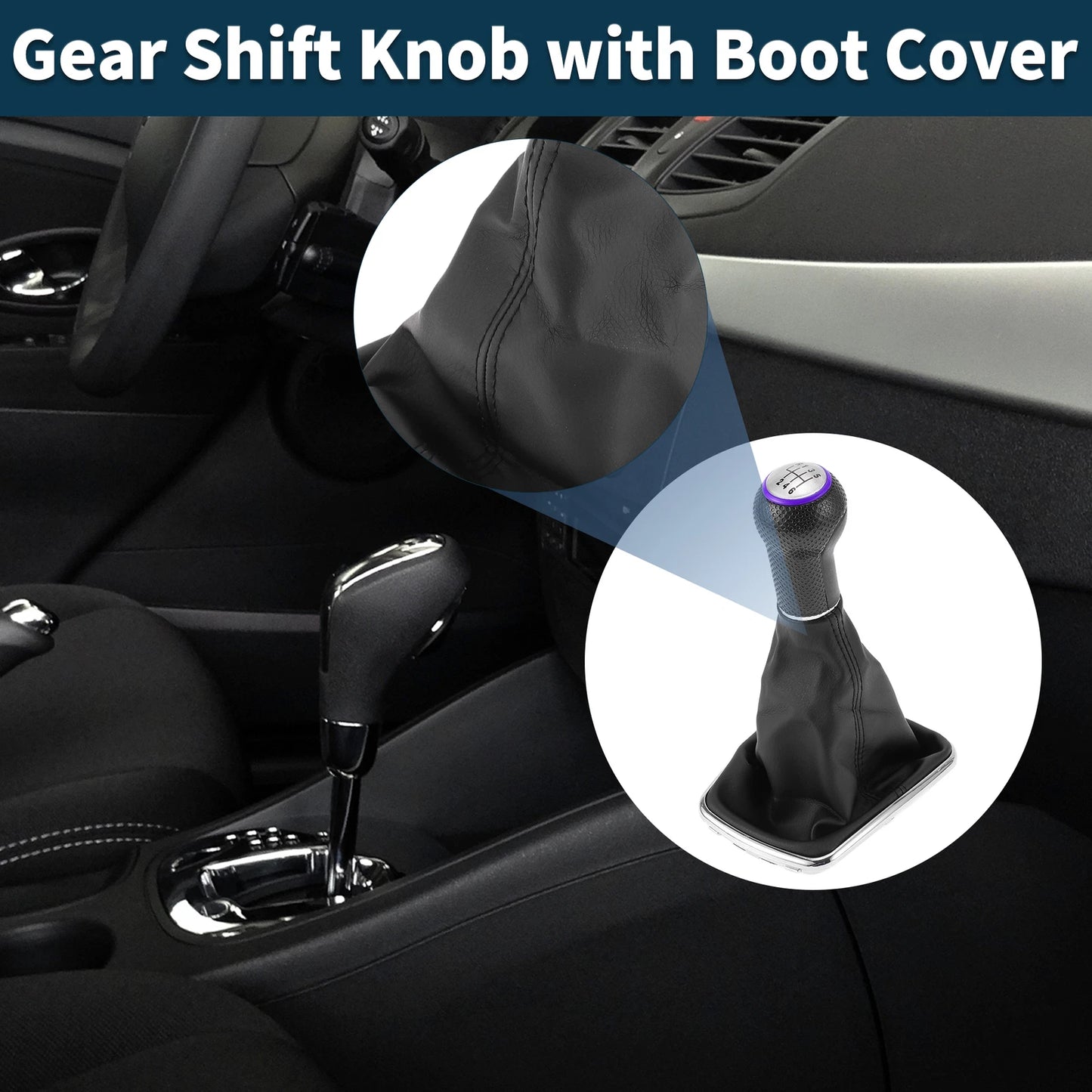 6 Speed Shift Knob with Boot Cover No. 1J0711113EG for VW Bora (1999–2005)
