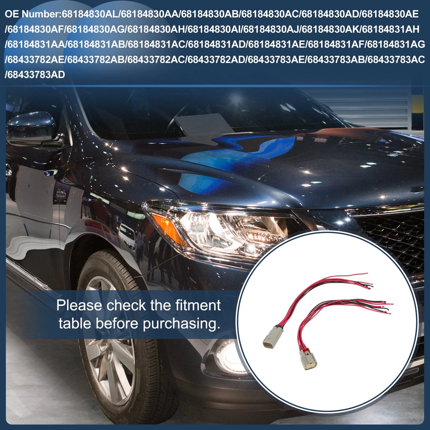 Headlight Cable Repair Kit No.68184830AL for Dodge Durango (2011–2023)
