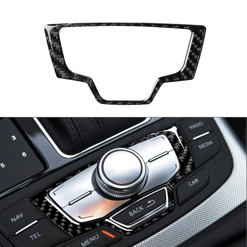 Center Console Gear Shift Panel Cover Trim for Audi A6 A7 (2012–2018) Carbon Fiber