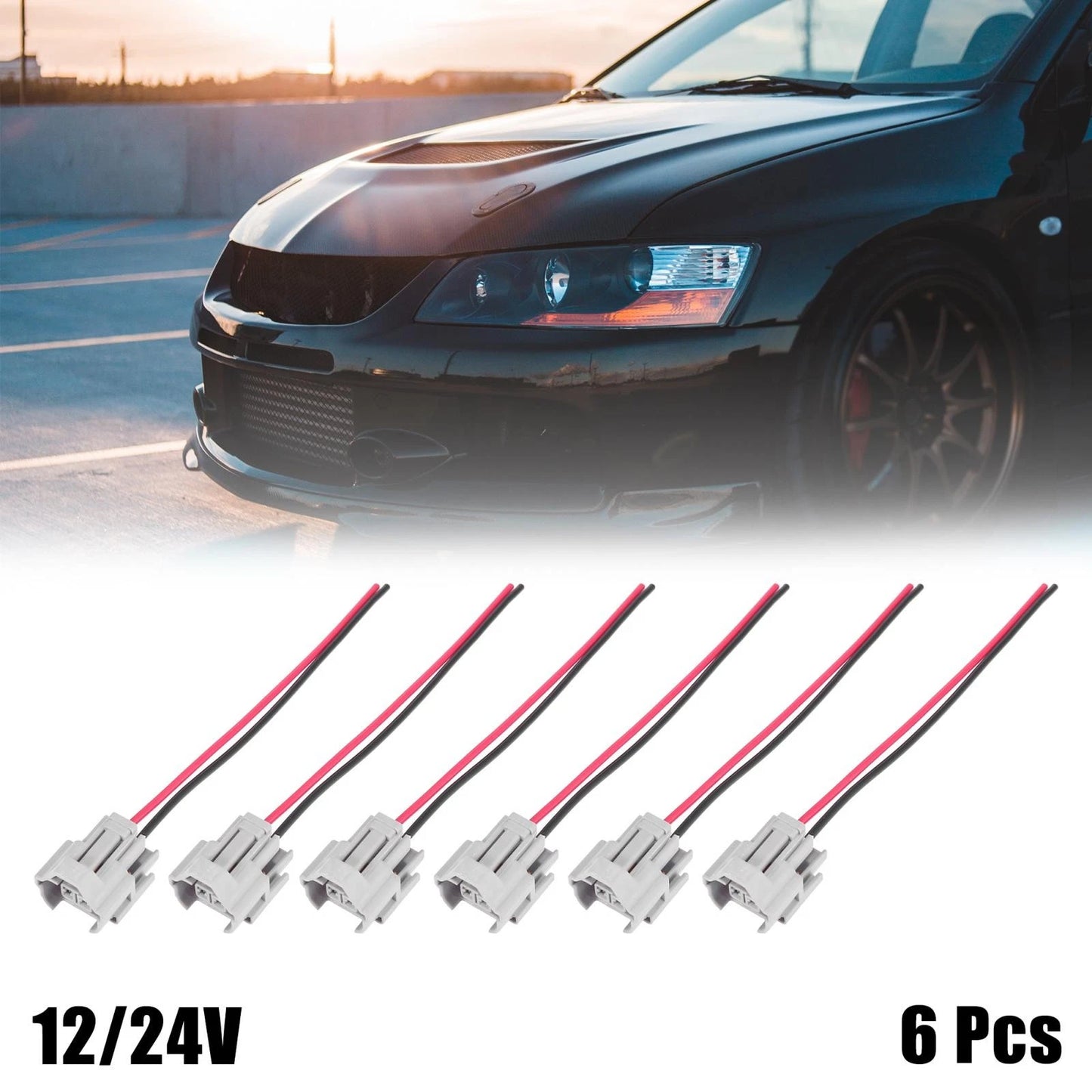 Set of 6 Fuel Injector Connector Cable Pigtail for Toyota Nissan Audi