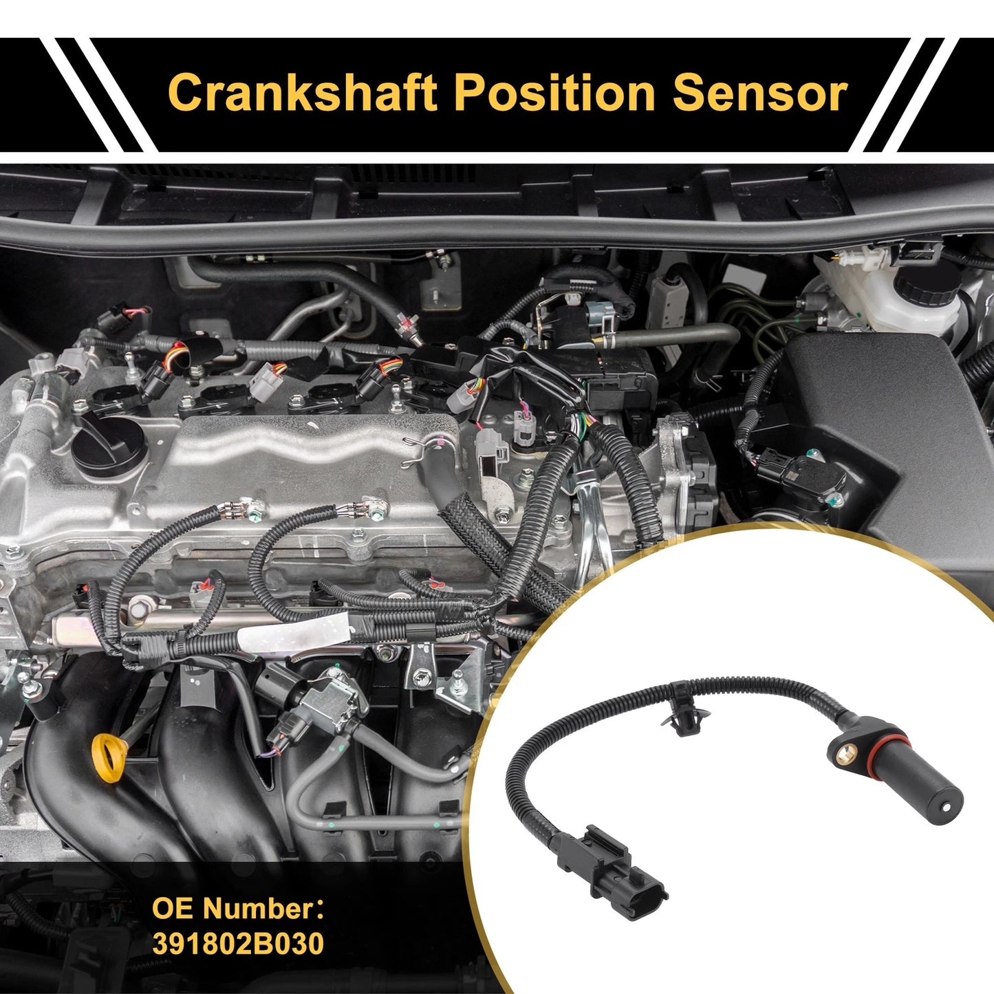 1 Pc Crankshaft Position Sensor No.391802B030 for Hyundai Tucson (2016–2018)