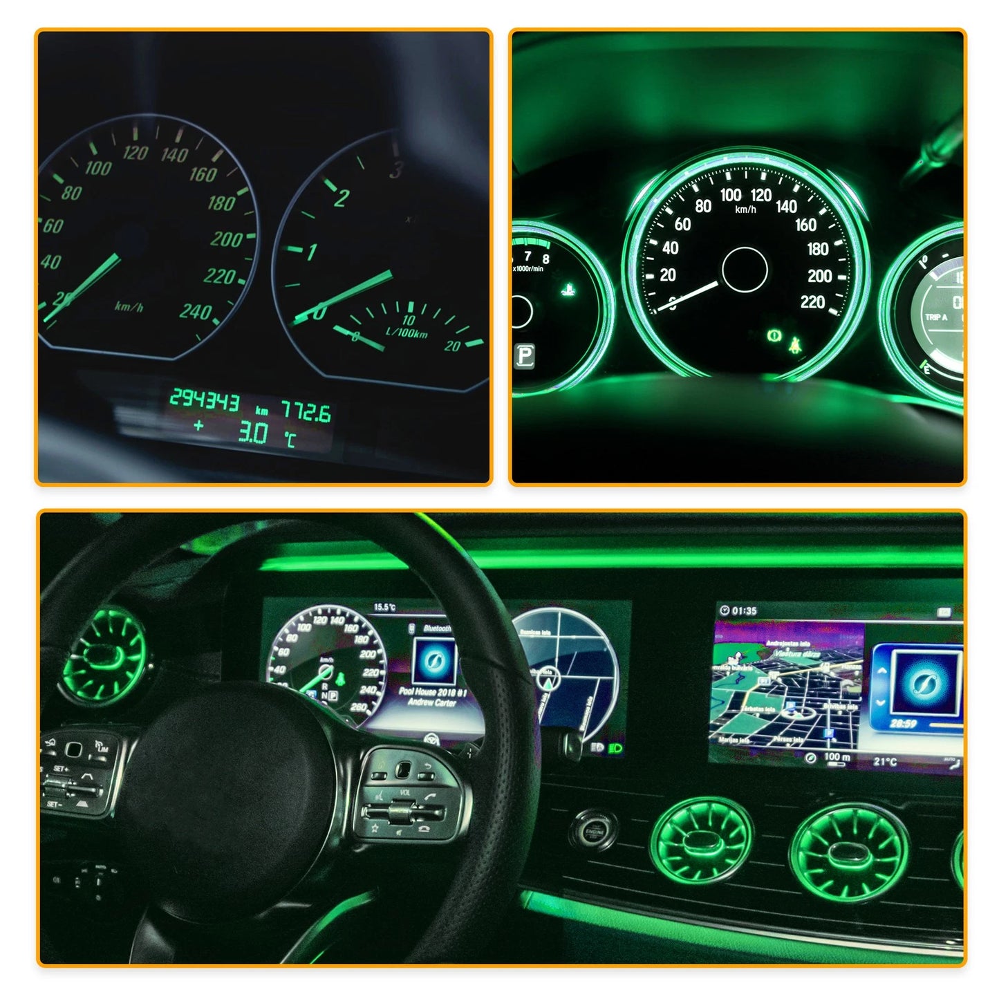 10 Pcs Green T3 3030 LED Bulbs for Car Interior Dash Gauge Panel