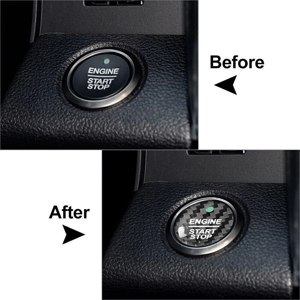 Carbon Fiber Keyless Engine Push Start Button Sticker for Ford F-150 Raptor (2017–2020)