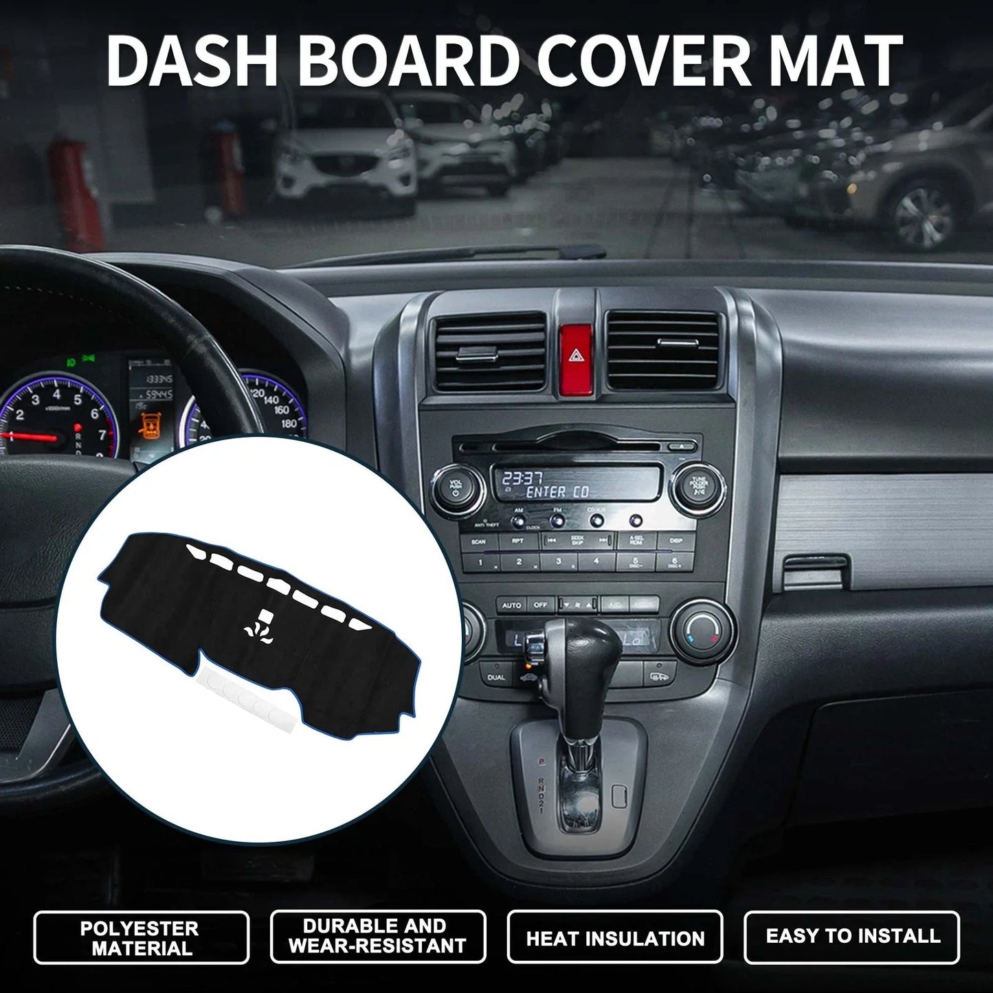 Dashboard Cover Mat for Honda CR-V 2017-2022 Sun Protector Pad Black Blue