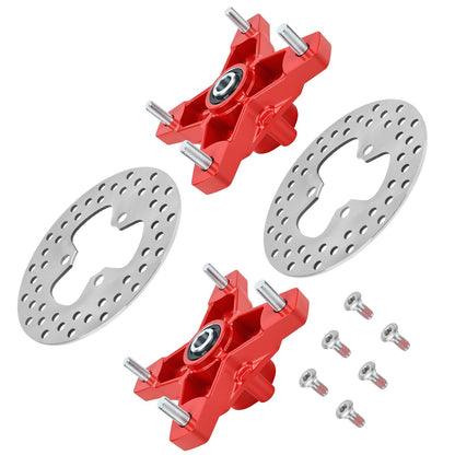 Set of 2 Red Wheel Hubs with Brake Discs for Honda TRX250X (2009–2014)