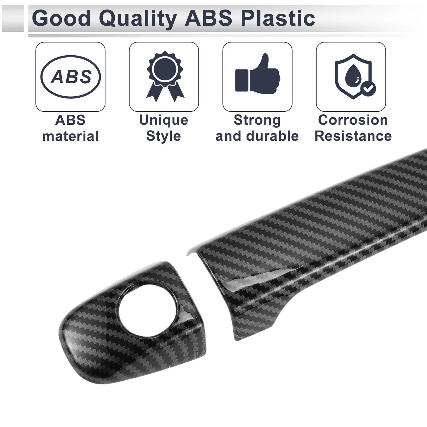 Door Handle Cover for Toyota Prius (2010–2023) Carbon Fiber Black